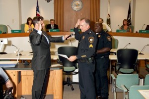 Jaceson Yandell took the Oath of Office for the position of Sergeant by Mayor Gerard