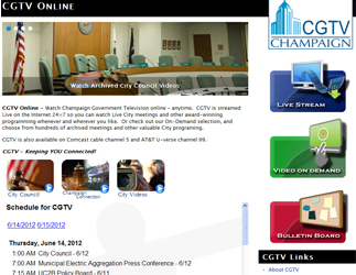 Image of CGTV Online web page