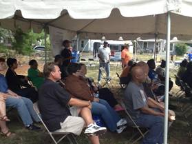 Residents of Bristol Place listening to presentations by City Staff