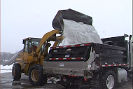 Public Works Loads Salt Into a Truck