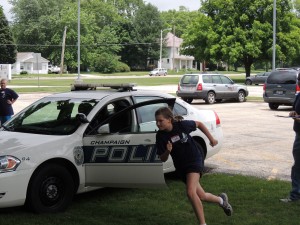 Practicing a Quick Exit from a Squad Car