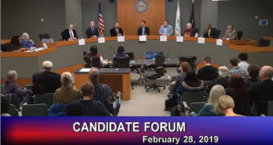 Still image from February 28 Candidate Forum