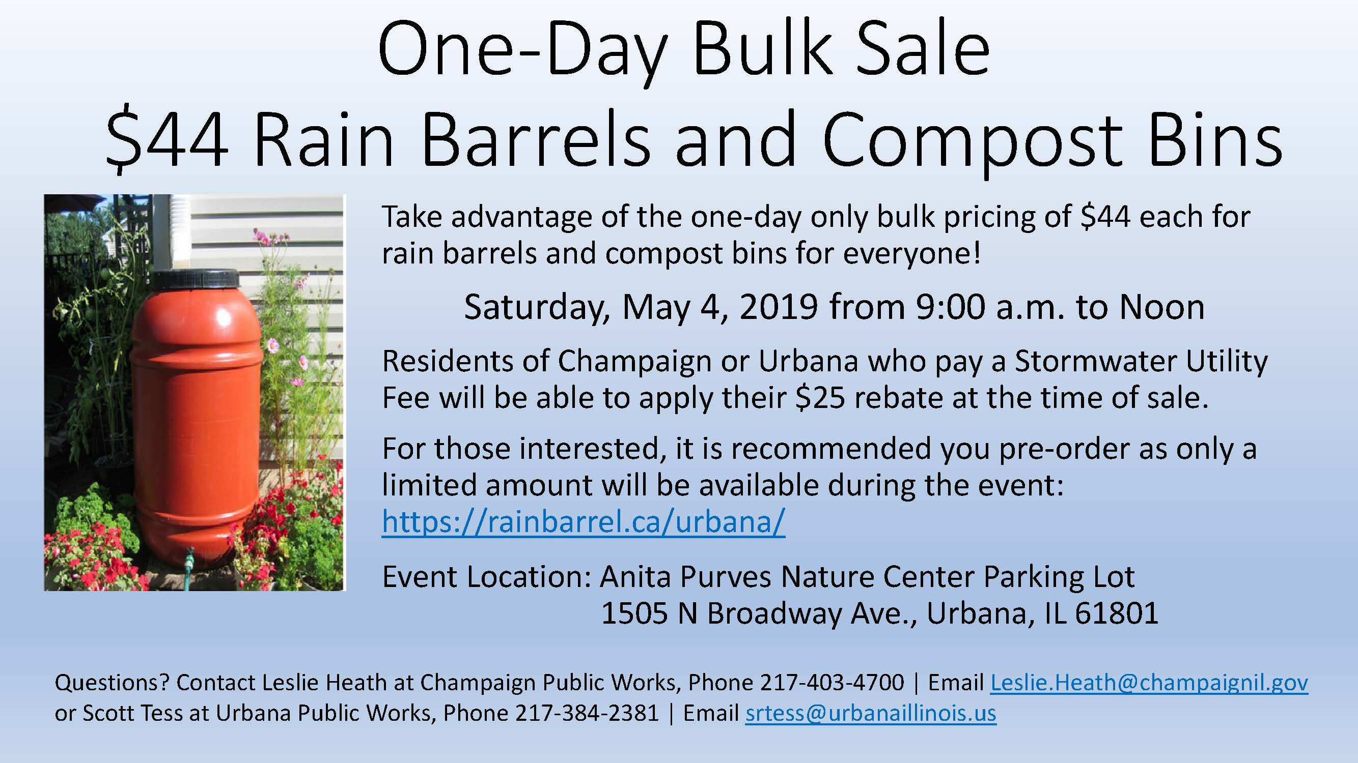 2019 Rain Barrel-Compost Bin Sale