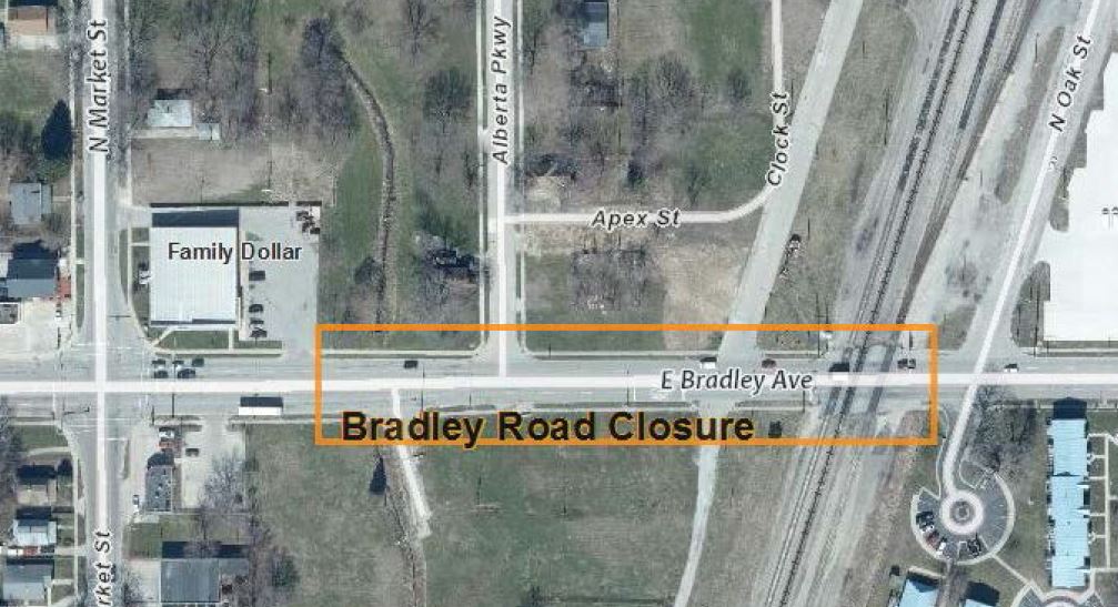Bradley between Market and Railroad Tracks