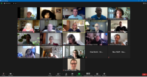 Picture of participants in the Neighborhood Leaders Meeting on a Zoom Call