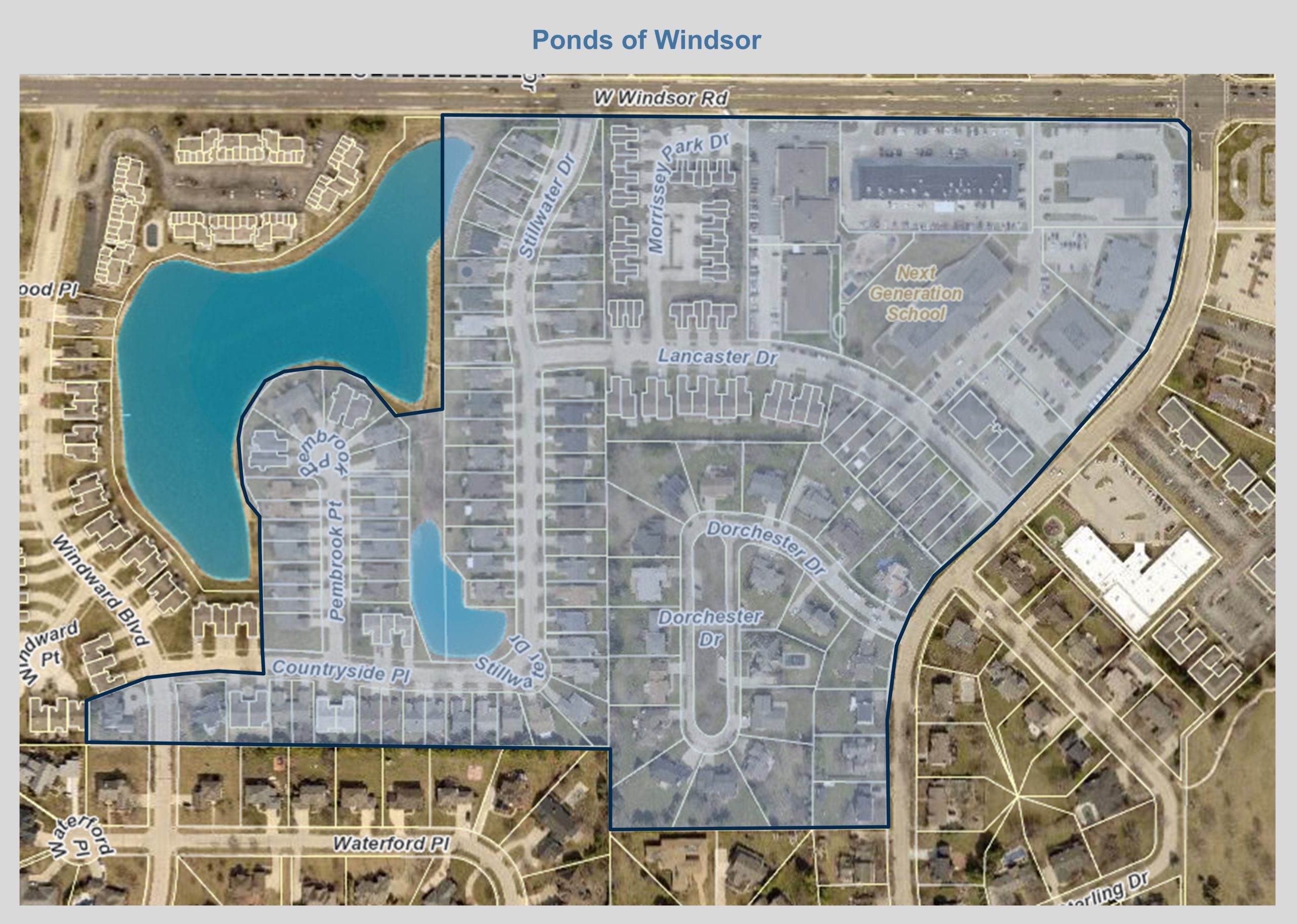 Ponds of Windsor HOA Boundaries Map
