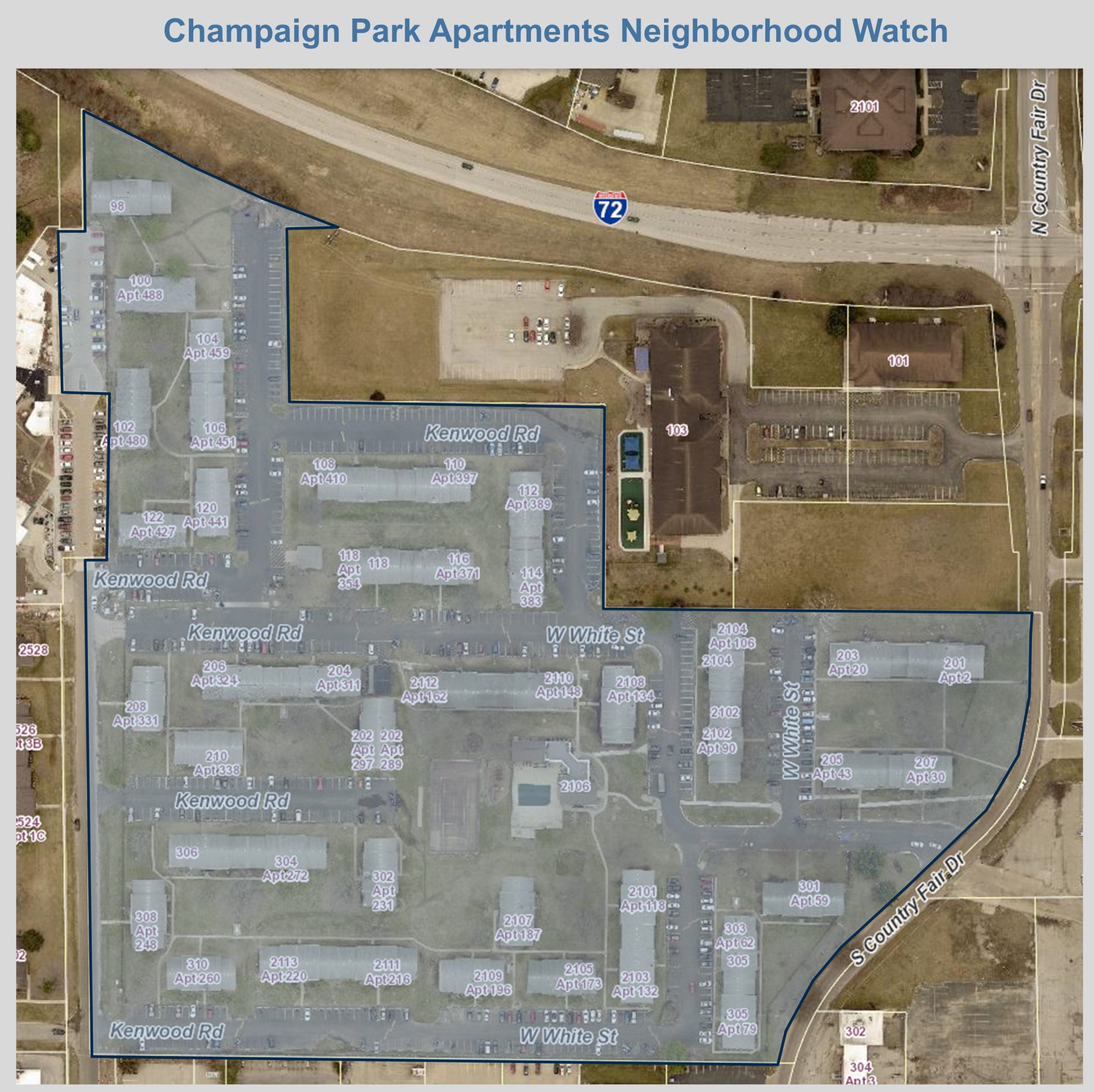 Champaign Park Apartments Neighborhood Watch Boundaries Map