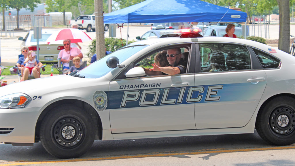 Champaign Police Car in a parade