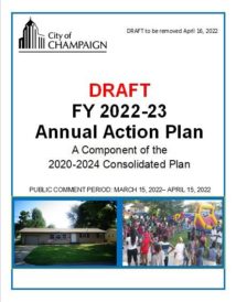 Front page of DRAFT FY 2022-23 Annual Action Plan 