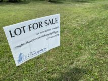 Picture of a "Lot For Sale" sign on a vacant lot