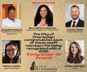 Photos of City employees recognized with Forty Under 40 Award