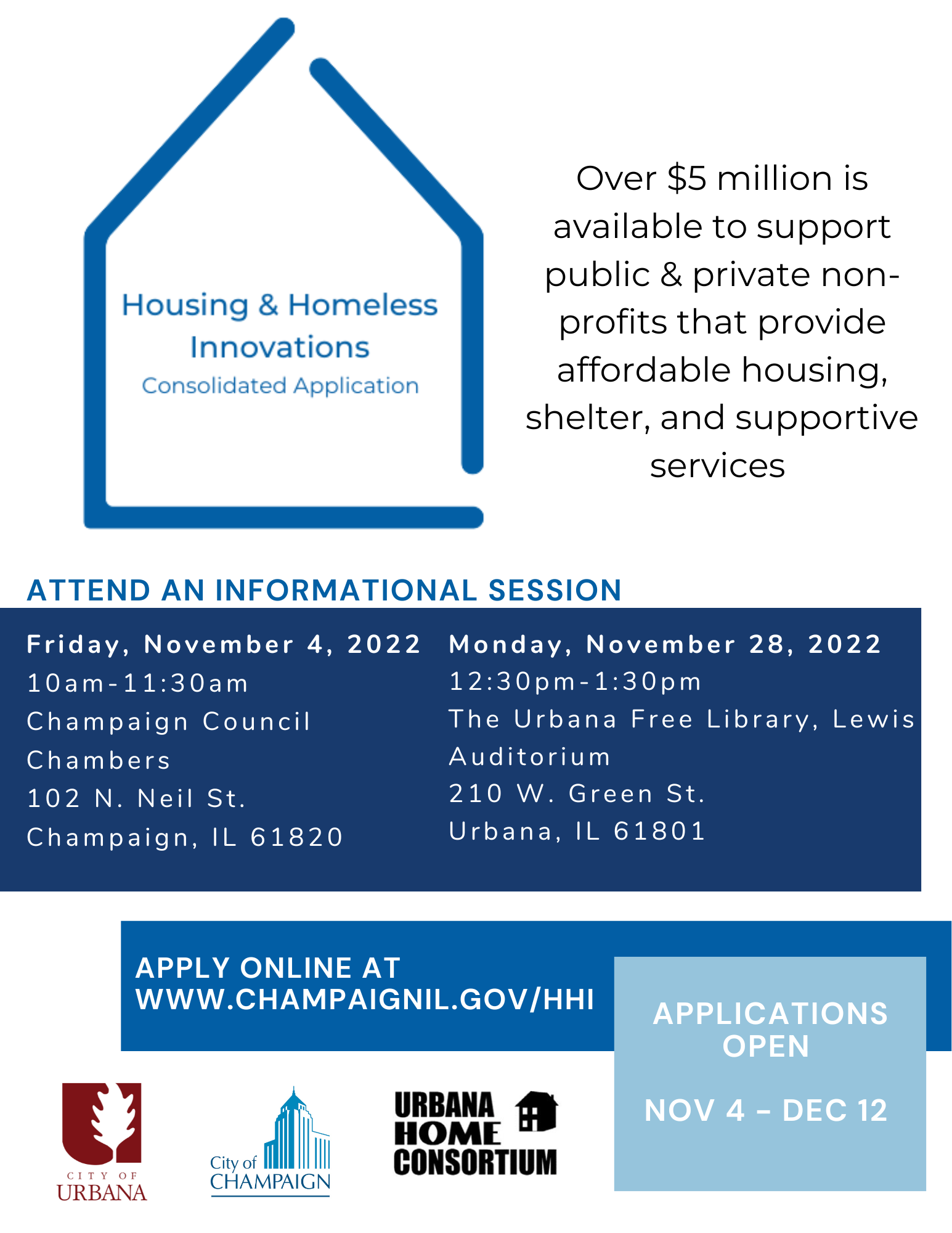 Housing & Homeless Innovations Consolidated Application Flier
