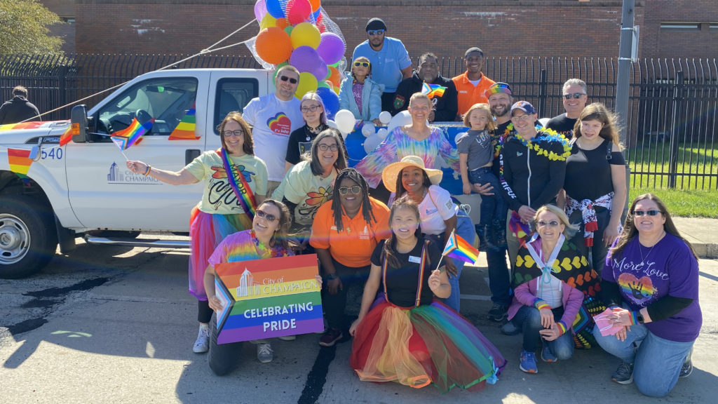 City staff and elected officials at the 2022 Pride Parade