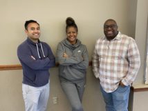 (From left to right) HRC Commissioners Joseph Gamez, Co-Chair Dr. Lisa Liggins-Chambers, and Chair Demario Turner pose for a photo after the retreat.