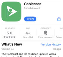 Screenshot of Cablecast App