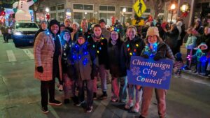 City Council members (with family) at the Parade of Lights.
