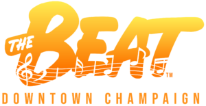 The Beat Downtown Champaign Logo in yellow to orange coloring