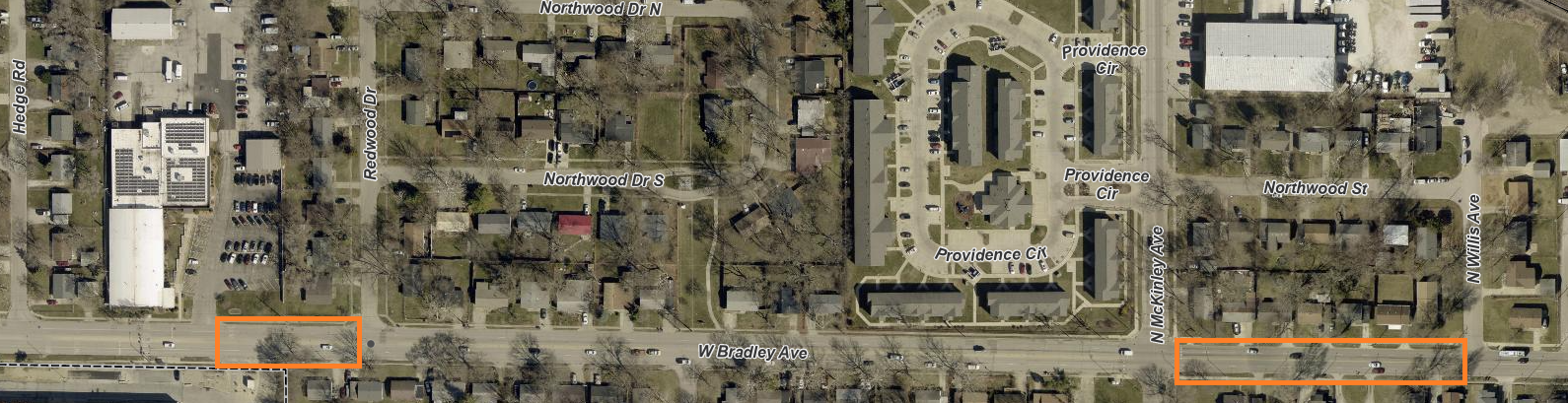 Map_Bradley Avenue from Hedge to Willis