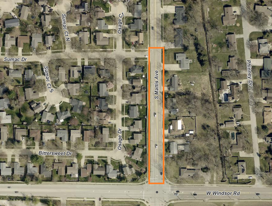 Map_Mattis Avenue between Sumac and Windsor