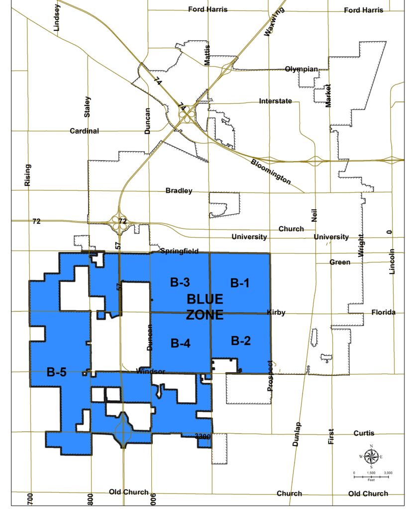 Blue Zone Yard Waste Collection map
