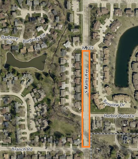 Map_Mattis Avenue between Ivy Court and Branch Road