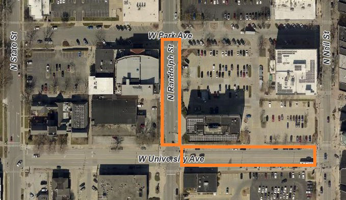 Map_Randolph and University Separate Street closures
