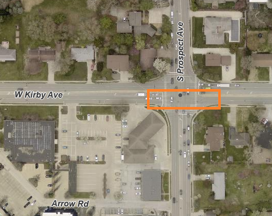 Map_Kirby Avenue at Prospect intersection