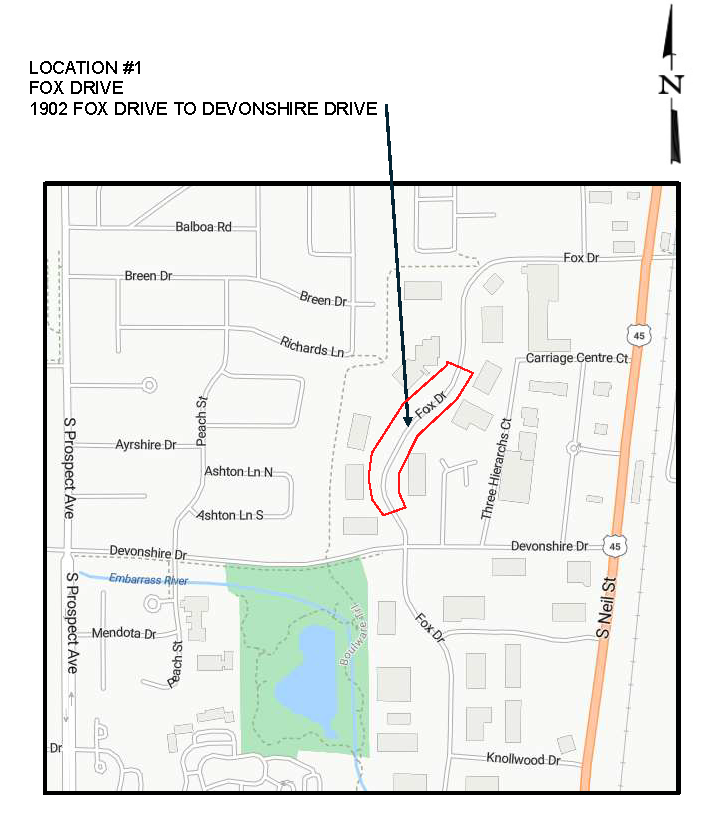 Map_Fox Drive from 1902 Fox Drive to just north of Devonshire Drive